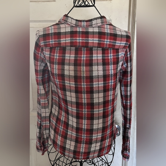 Abercrombie & Fitch Red and Gray Plaid Shirt - Picture 3 of 4